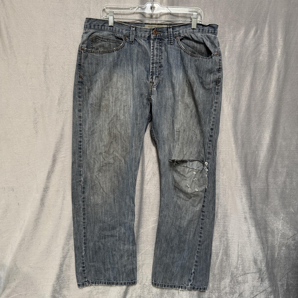 Wrangler Jeans Co Straight Fit Jeans Mens 36x30 Distressed Rip Knee Workwear